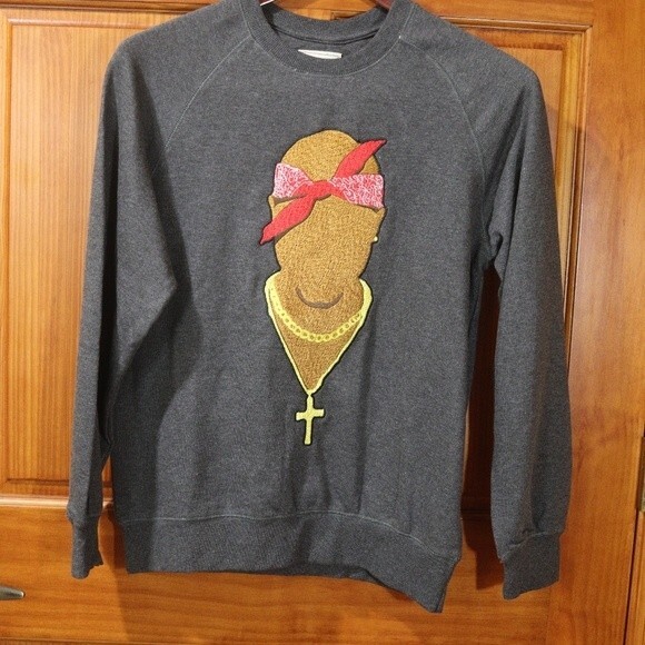 Elevenparis “Life Is A Joke” Graphic Sweatshirt Pullover Gray Streetwear Small - Picture 2 of 13